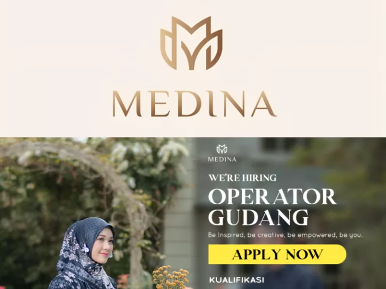 Baru Dibuka, Medina Bandung Gelar Loker untuk Tamatan SMA dan SMK untuk Posisi Operator Gudang