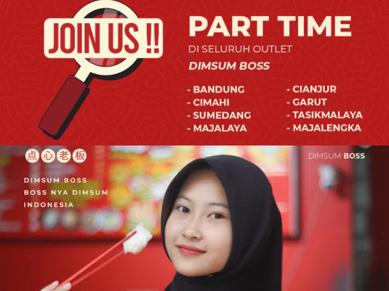 Baru Dibuka! Dimsum Bos Buka Loker Terbaru untuk 9 Daerah Penempatan untuk Tamatan SMA dan SMK, Termasuk Bandung Lho