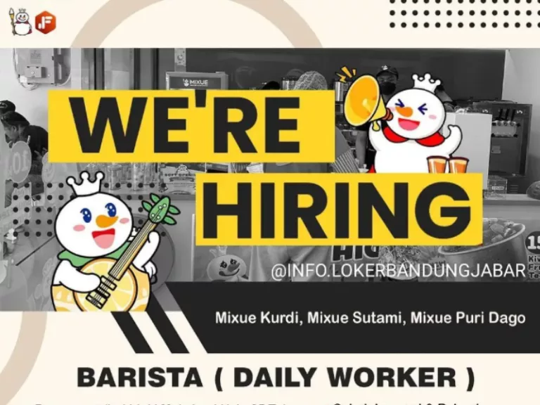 Mixue Bandung Gelar Loker Terbaru untuk Tamatan SMA dan SMK, Ini Link Daftarnya