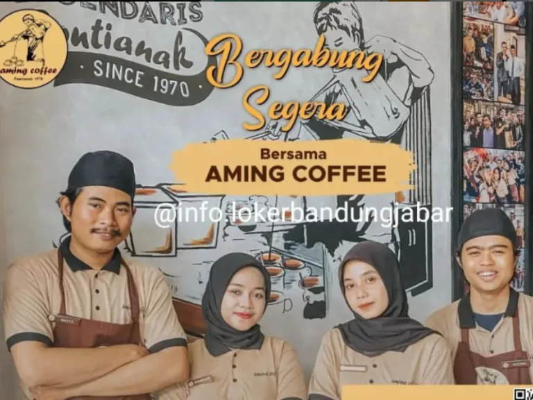 3 Posisi Sekaligus! Aming Coffee Bandung Buka Loker untuk Tamatan SMA dan SMK