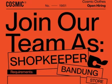 Info Loker SMA SMK : Cosmic Clothes Buka Lowongan Kerja Posisi Shopkeeper