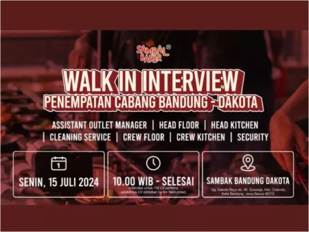 7 Posisi Sekaligus! Sambal Bakar Bandung Buka Loker Terbaru, Ini Jadwal Walk In Interviewnya