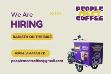 Begini info lengkap loker dari People Meet Coffee untuk posisi Barista On The Bike