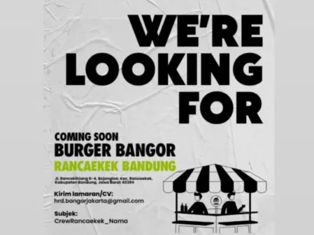 Buat Lulusan SMA dan SMK! Burger Bangor Bandung Buka Loker Terbaru Posisi Crew Outlet