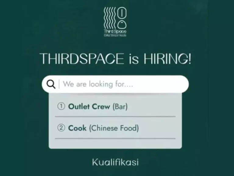 2 Posisi Sekaligus! Third Space Bandung Buka Loker Terbaru untuk Tamatan SMA dan SMK, Minat?