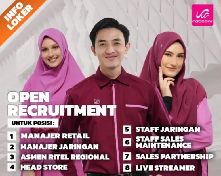 8 Posisi Sekaligus! Rabbani Gelar Loker Besar-Besaran untuk Tamatan SMA, SMK, dan D3