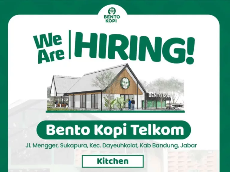 Bento Kopi Telkom Bandung Buka Loker Teranyar Buat Tamatan SMA dan SMK, Gini Syaratnya