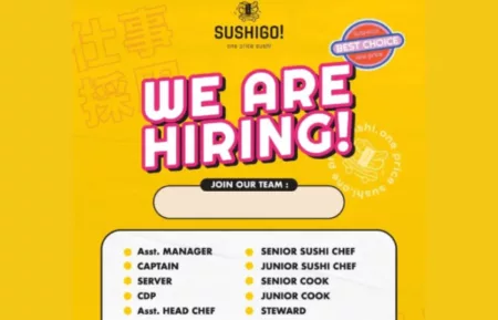 10 Posisi Sekaligus, SushiGo! Bandung Buka Loker Terbaru untuk Tamatan SMA dan SMK