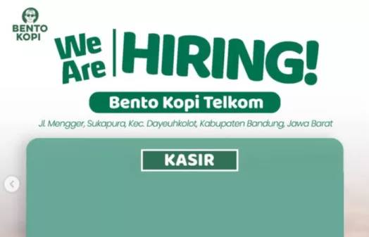 Info Loker Kasir: Bento Kopi Telkom Bandung Gelar Lowongan Buat Tamatan SMA dan SMK