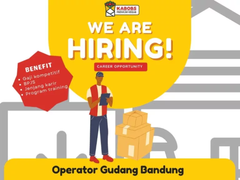 TERBARU! Kabobs Bandung Buka Loker untuk Tamatan SMA dan SMK Posisi Operator Gudang